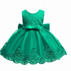 Green ball gown